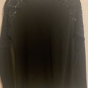 Cowgirl Up Black Crochet Lace Shoulder Top | Size M | Western Chic